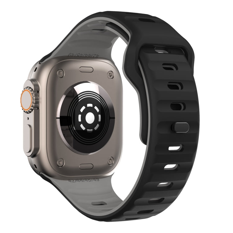 For Apple Watch Series 7 45mm Wave Texture Reverse Buckle Silicone Watch Band