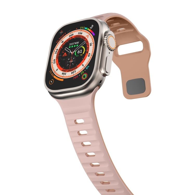 For Apple Watch Series 4 40mm Wave Texture Reverse Buckle Silicone Watch Band