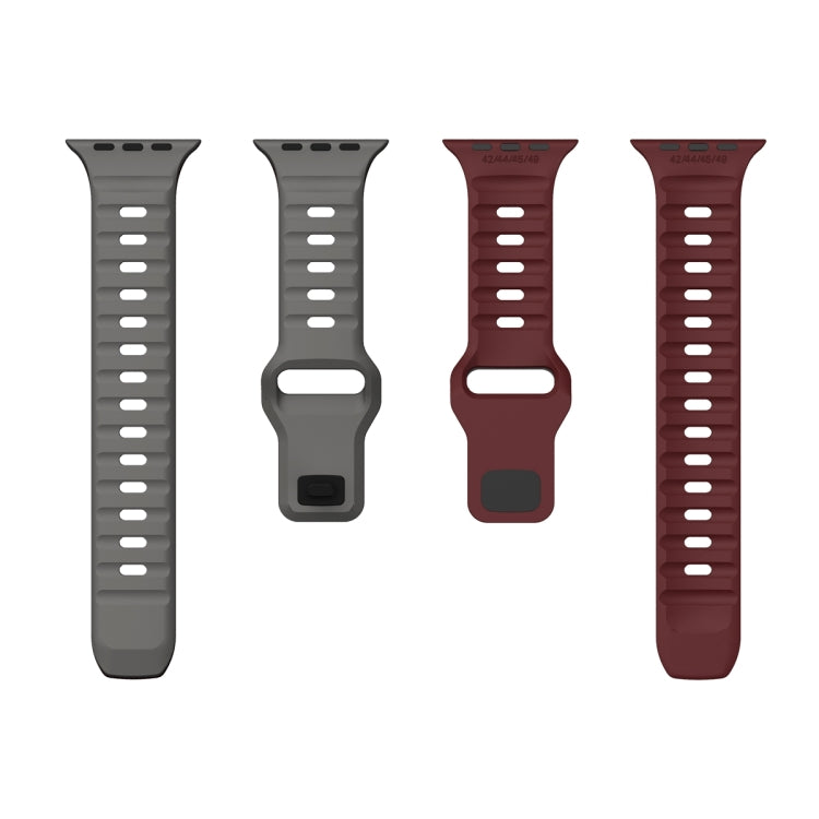 For Apple Watch Series 4 40mm Wave Texture Reverse Buckle Silicone Watch Band