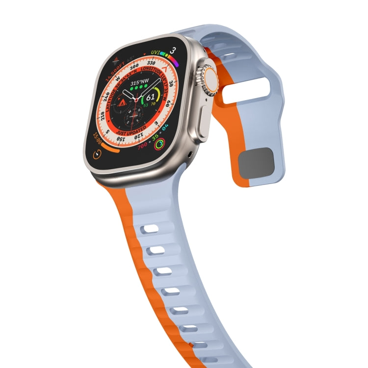 For Apple Watch Series 2 42mm Wave Texture Reverse Buckle Silicone Watch Band