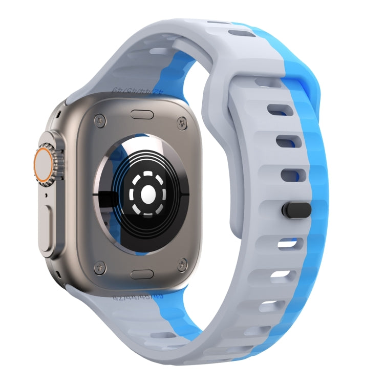 For Apple Watch Series 2 38mm Wave Texture Reverse Buckle Silicone Watch Band