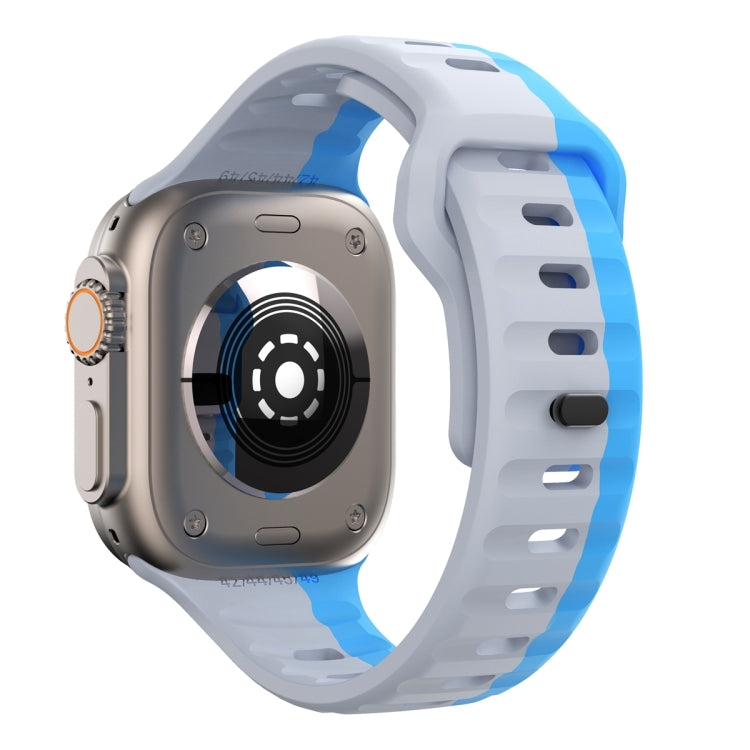 For Apple Watch Series 10 46mm Wave Texture Reverse Buckle Silicone Watch Band