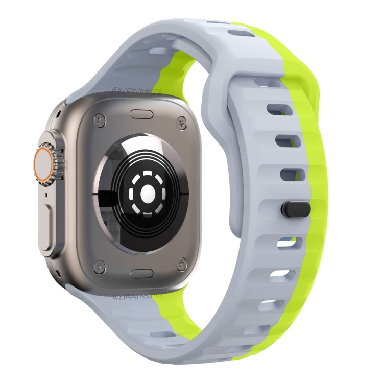 For Apple Watch Series 10 46mm Wave Texture Reverse Buckle Silicone Watch Band