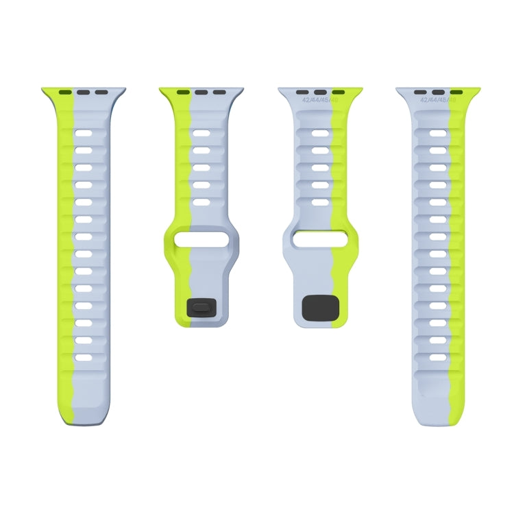 For Apple Watch Series 10 42mm Wave Texture Reverse Buckle Silicone Watch Band