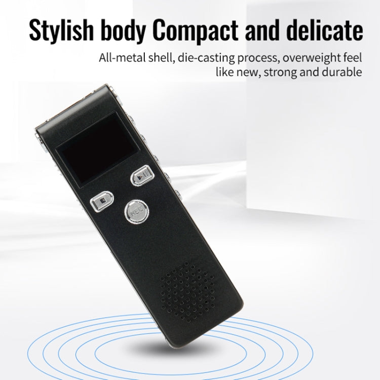 JNN X18 Mini Smart HD Noise Cancelling Voice Recorder, Memory:8GB - Black