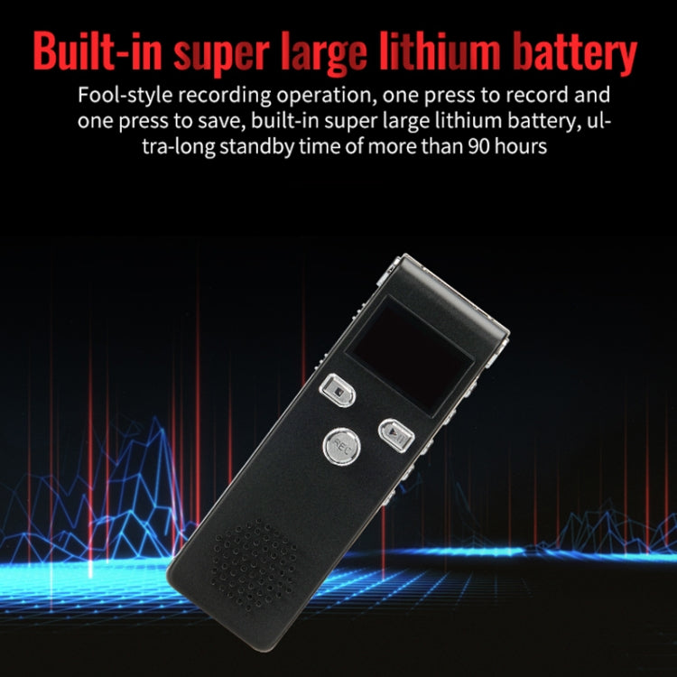 JNN X18 Mini Smart HD Noise Cancelling Voice Recorder, Memory:32GB - Black
