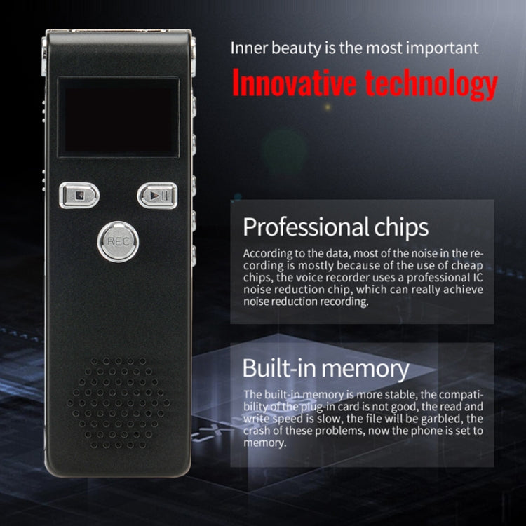 JNN X18 Mini Smart HD Noise Cancelling Voice Recorder, Memory:32GB - Black