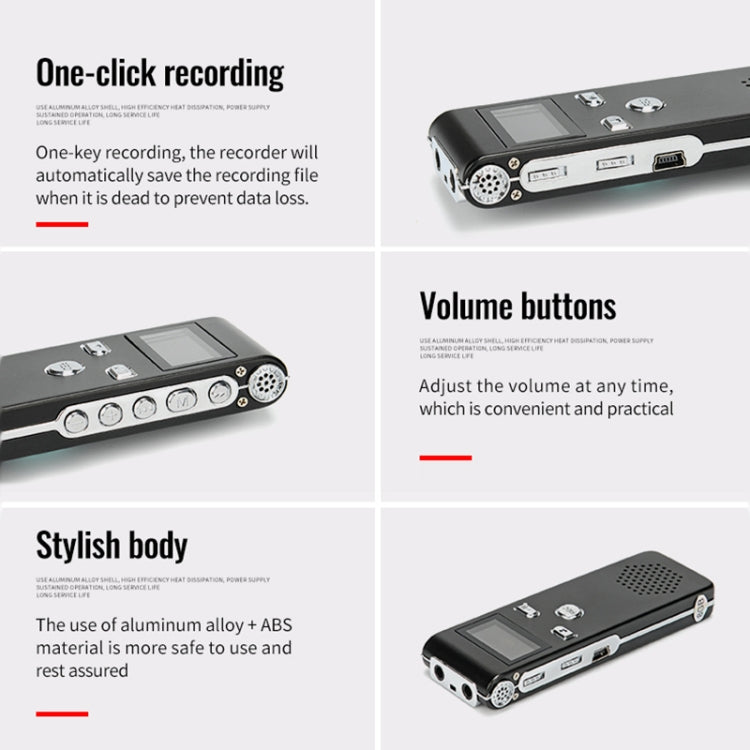 JNN X18 Mini Smart HD Noise Cancelling Voice Recorder, Memory:32GB - Black