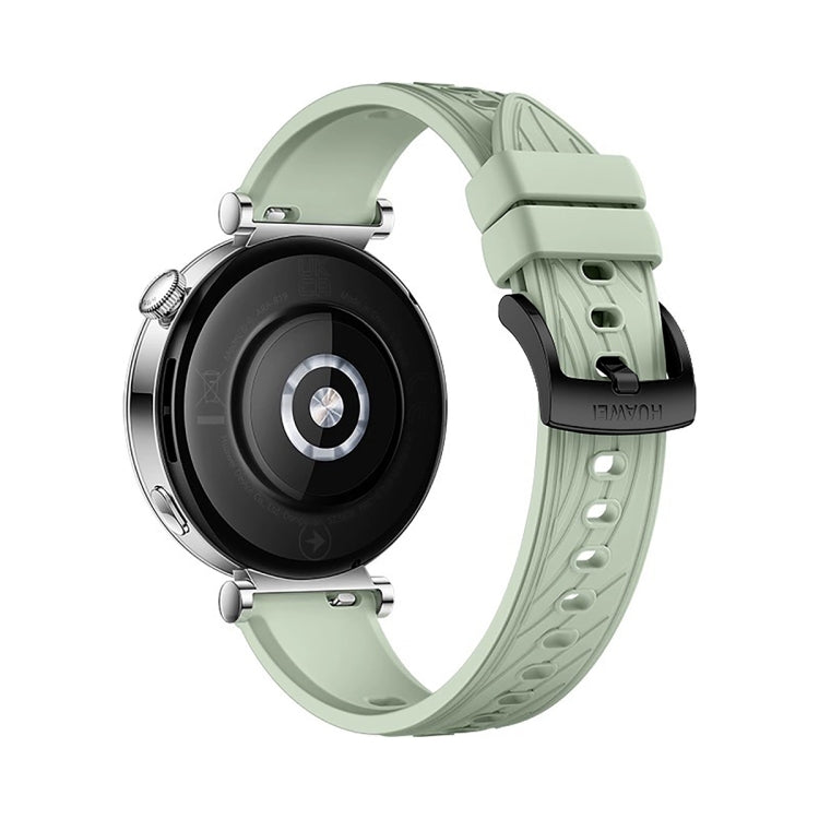 For Huawei Watch GT 4 18mm Texture Black Buckle Silicone Watch Band