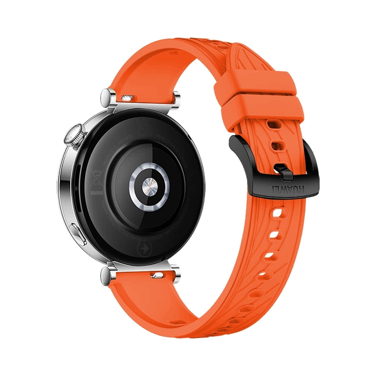 For Huawei Watch GT 4 18mm Texture Black Buckle Silicone Watch Band