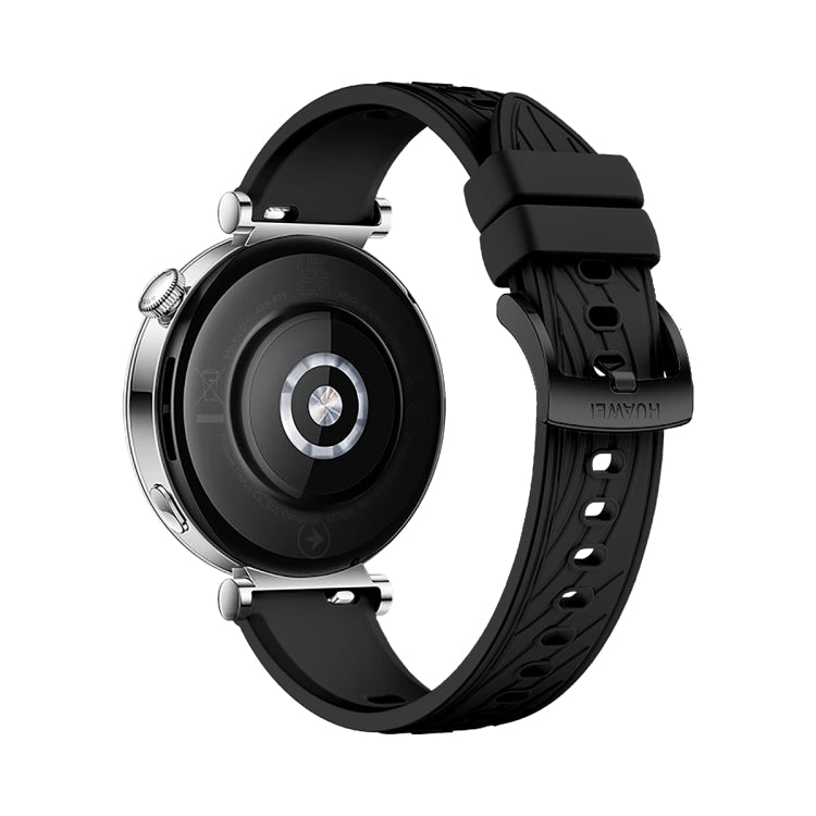 For Huawei Watch GT 4 18mm Texture Black Buckle Silicone Watch Band