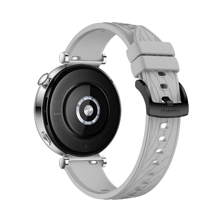For Huawei Watch GT 4 18mm Texture Black Buckle Silicone Watch Band