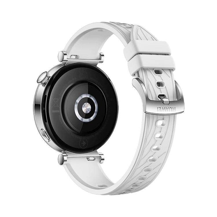 For Huawei Watch GT 4 18mm Texture Silver Buckle Silicone Watch Band