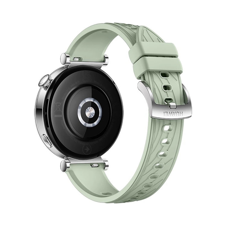 For Huawei Watch GT 4 18mm Texture Silver Buckle Silicone Watch Band