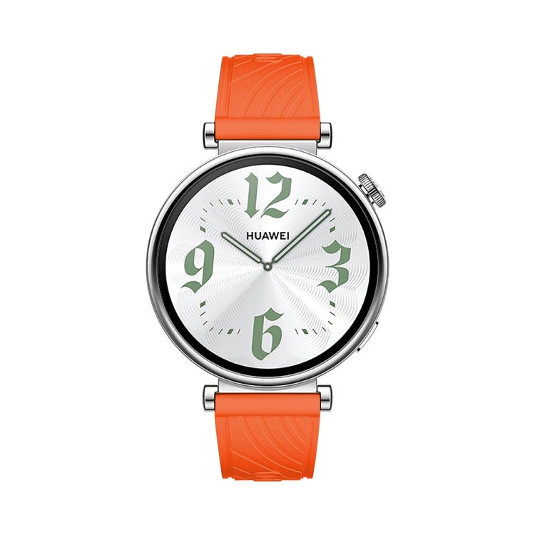 For Huawei Watch GT 4 18mm Texture Silver Buckle Silicone Watch Band
