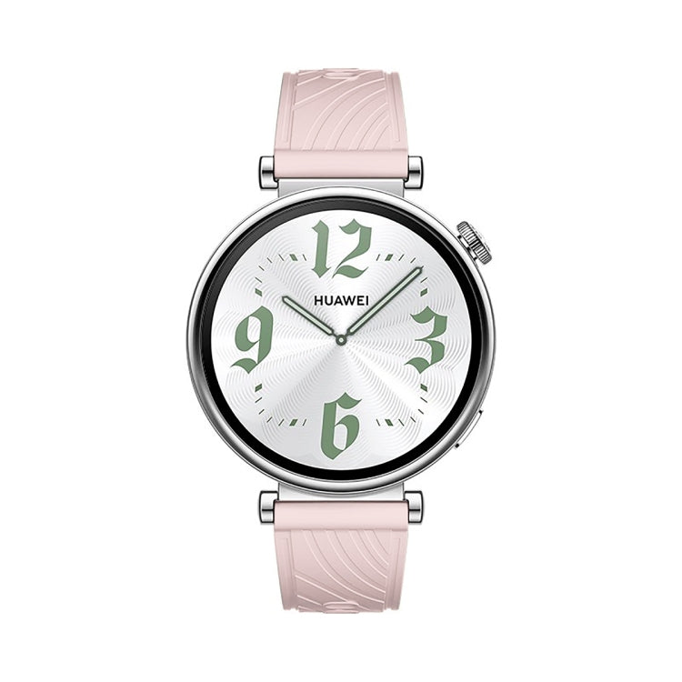 For Huawei Watch GT 4 18mm Texture Silver Buckle Silicone Watch Band