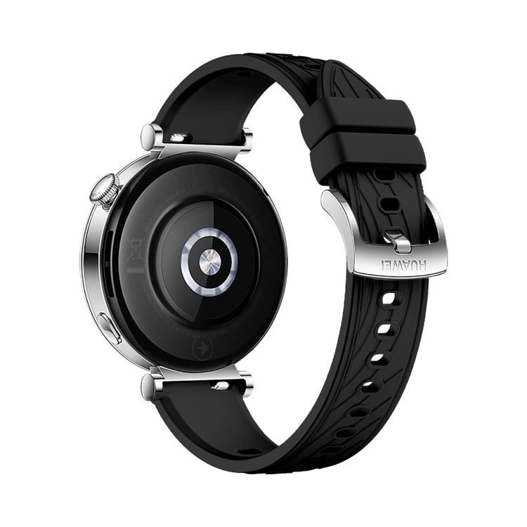 For Huawei Watch GT 4 18mm Texture Silver Buckle Silicone Watch Band