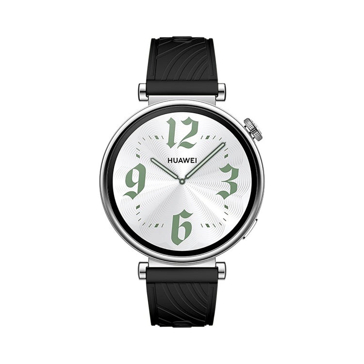 For Huawei Watch GT 4 18mm Texture Silver Buckle Silicone Watch Band