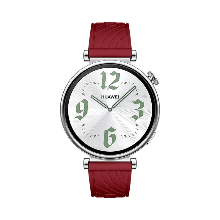 For Huawei Watch GT 4 18mm Texture Silver Buckle Silicone Watch Band