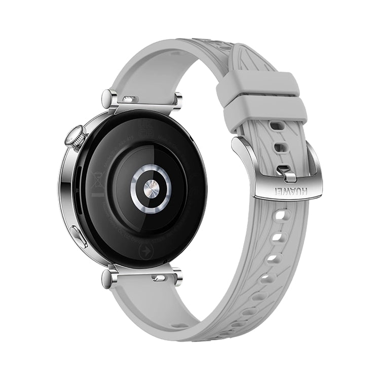 For Huawei Watch GT 4 18mm Texture Silver Buckle Silicone Watch Band