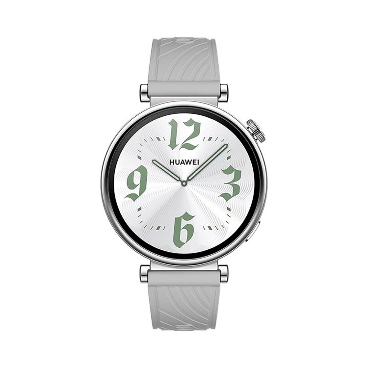 For Huawei Watch GT 4 18mm Texture Silver Buckle Silicone Watch Band