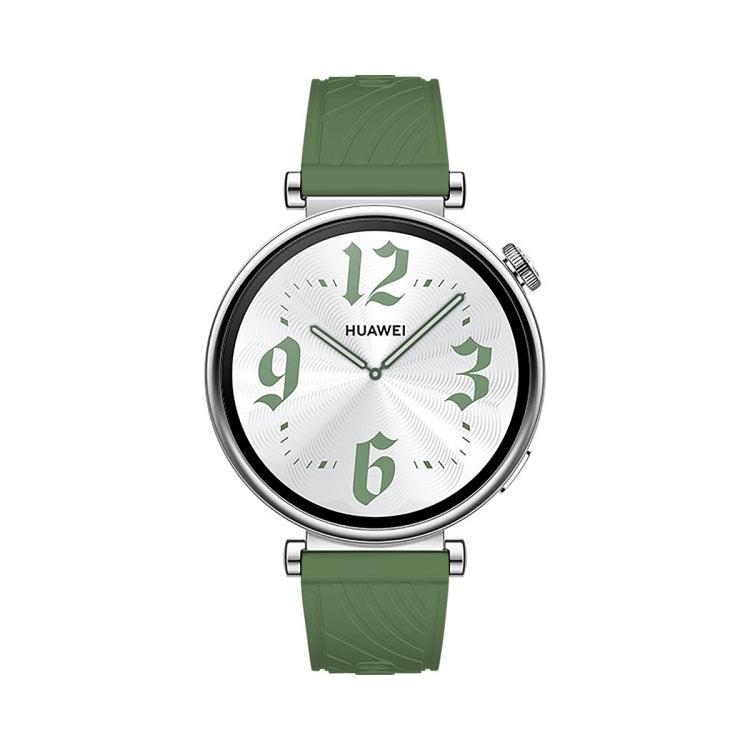 For Huawei Watch GT 4 18mm Texture Silver Buckle Silicone Watch Band