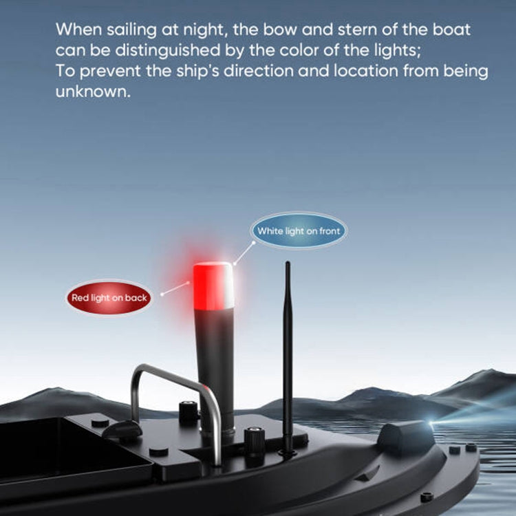 T1 Fishing Bait Boat Navigation Light IP67 Waterproof - Black