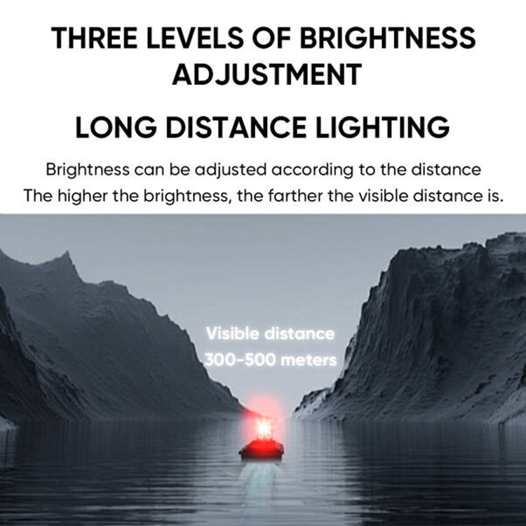 T1 Fishing Bait Boat Navigation Light IP67 Waterproof - Black