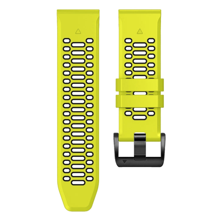 For Garmin Fenix 7 22mm Three Rows Hole Two Color Silicone Watch Band