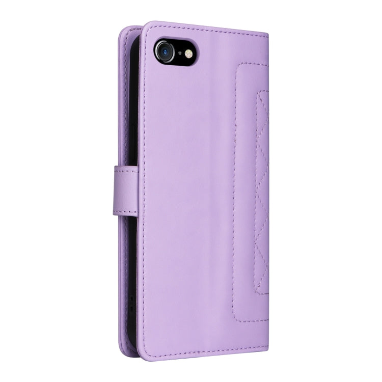 For iPhone SE 2022 / SE 2020 Diamond Lattice Leather Flip Phone Case