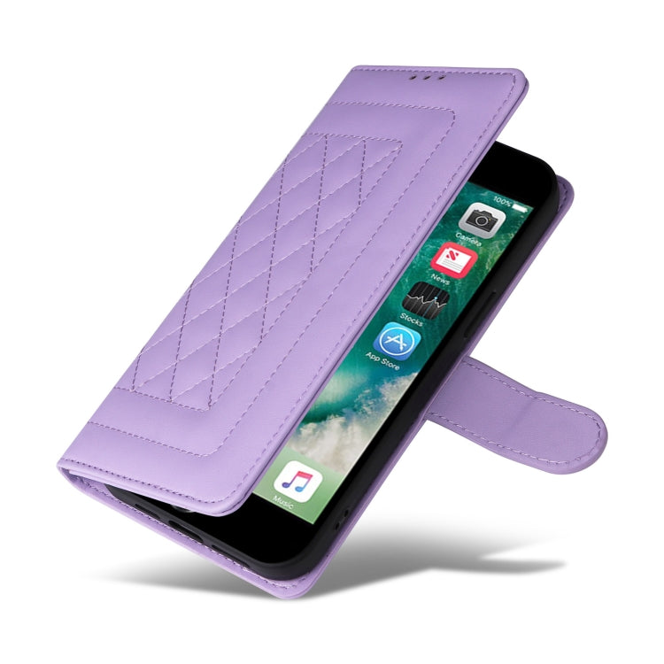 For iPhone SE 2022 / SE 2020 Diamond Lattice Leather Flip Phone Case