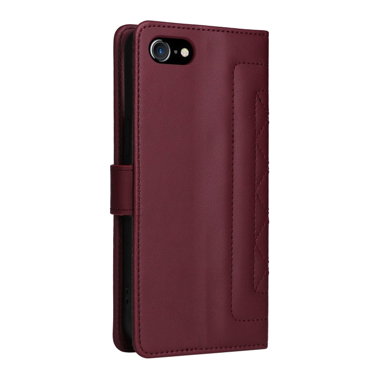 For iPhone SE 2022 / SE 2020 Diamond Lattice Leather Flip Phone Case