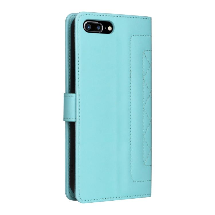 For iPhone 8 Plus / 7 Plus Diamond Lattice Leather Flip Phone Case