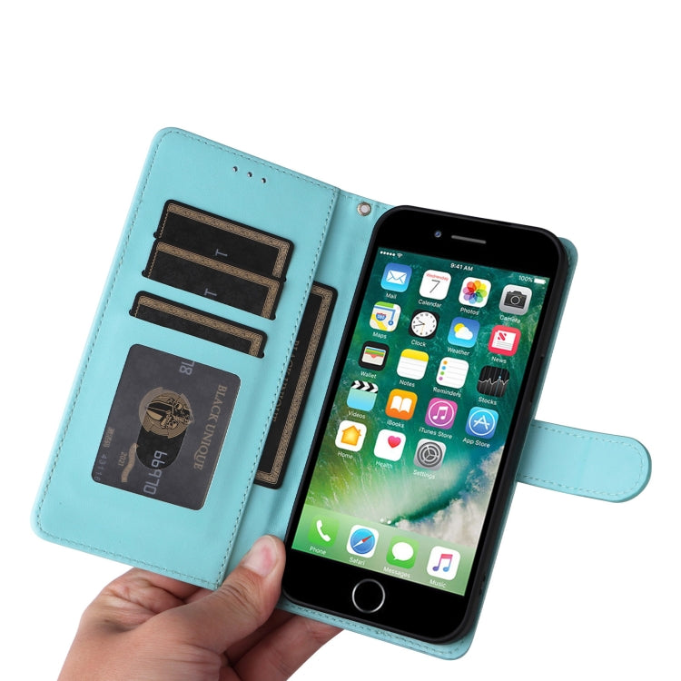 For iPhone 8 Plus / 7 Plus Diamond Lattice Leather Flip Phone Case