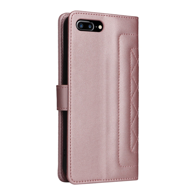 For iPhone 8 Plus / 7 Plus Diamond Lattice Leather Flip Phone Case