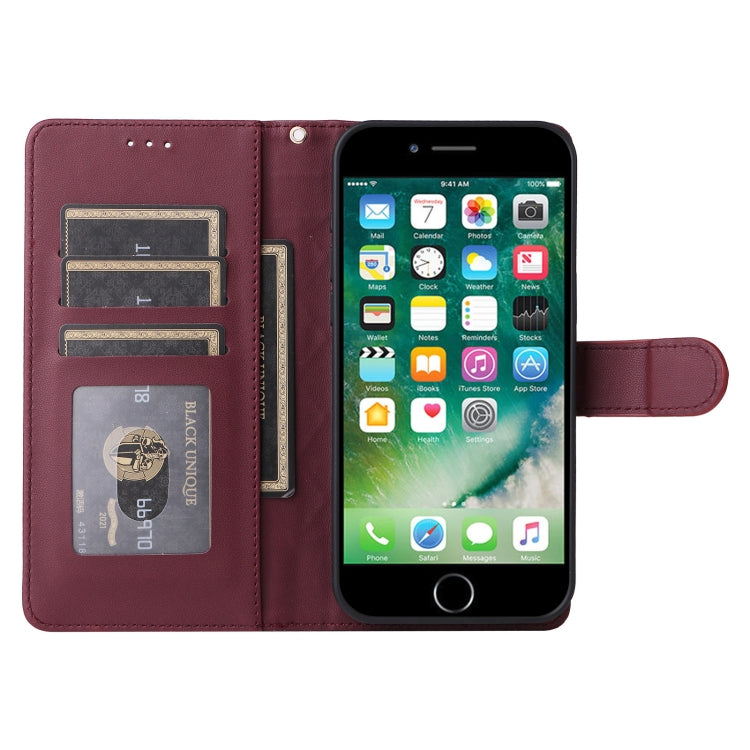 For iPhone 8 Plus / 7 Plus Diamond Lattice Leather Flip Phone Case