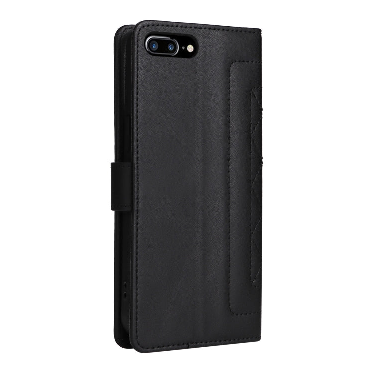 For iPhone 8 Plus / 7 Plus Diamond Lattice Leather Flip Phone Case