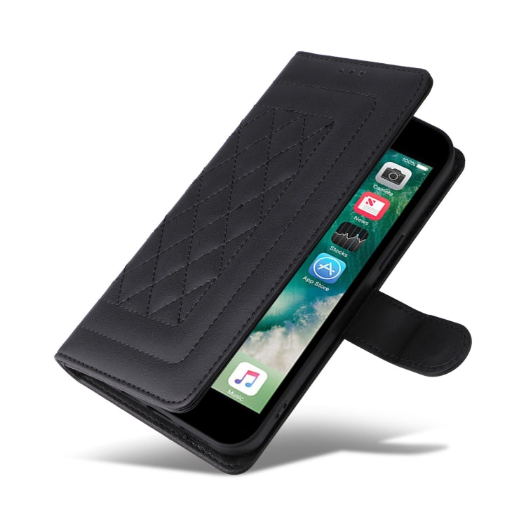 For iPhone 8 Plus / 7 Plus Diamond Lattice Leather Flip Phone Case