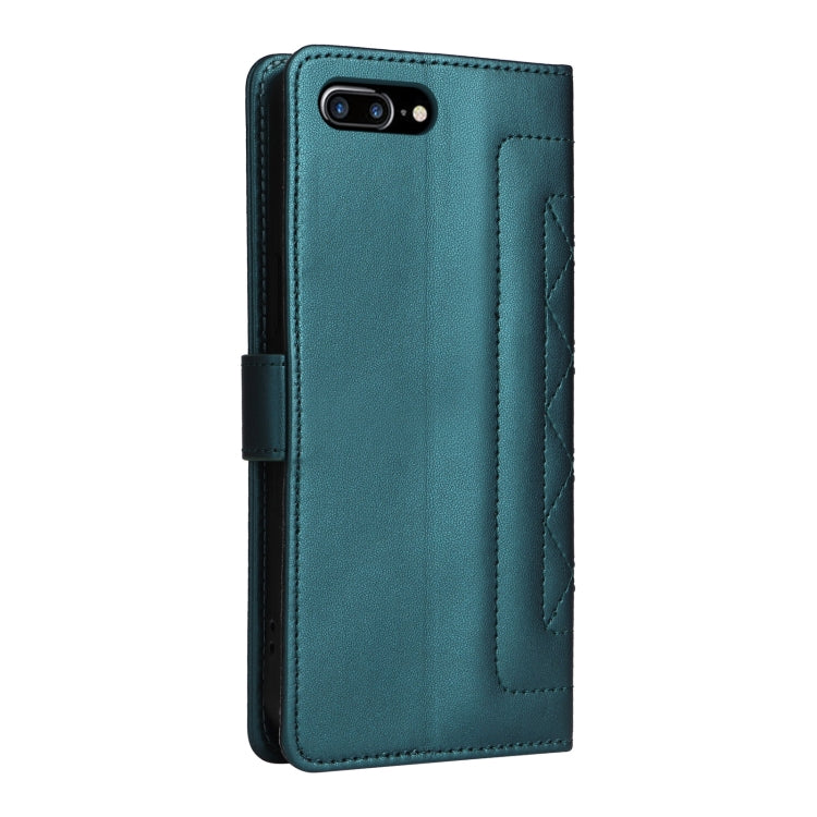 For iPhone 8 Plus / 7 Plus Diamond Lattice Leather Flip Phone Case
