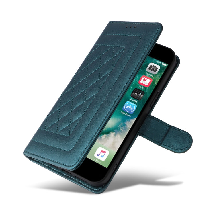 For iPhone 8 Plus / 7 Plus Diamond Lattice Leather Flip Phone Case