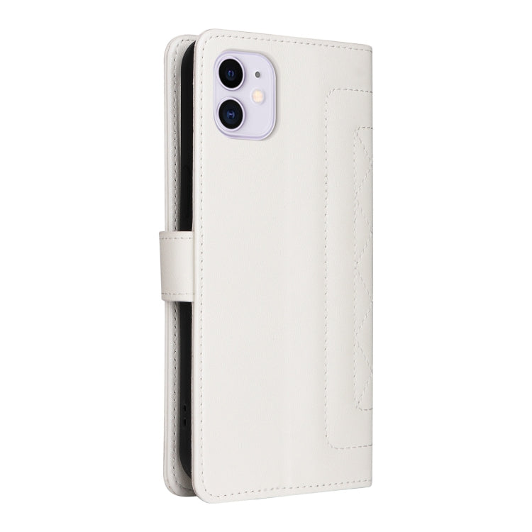 For iPhone 11 Diamond Lattice Leather Flip Phone Case