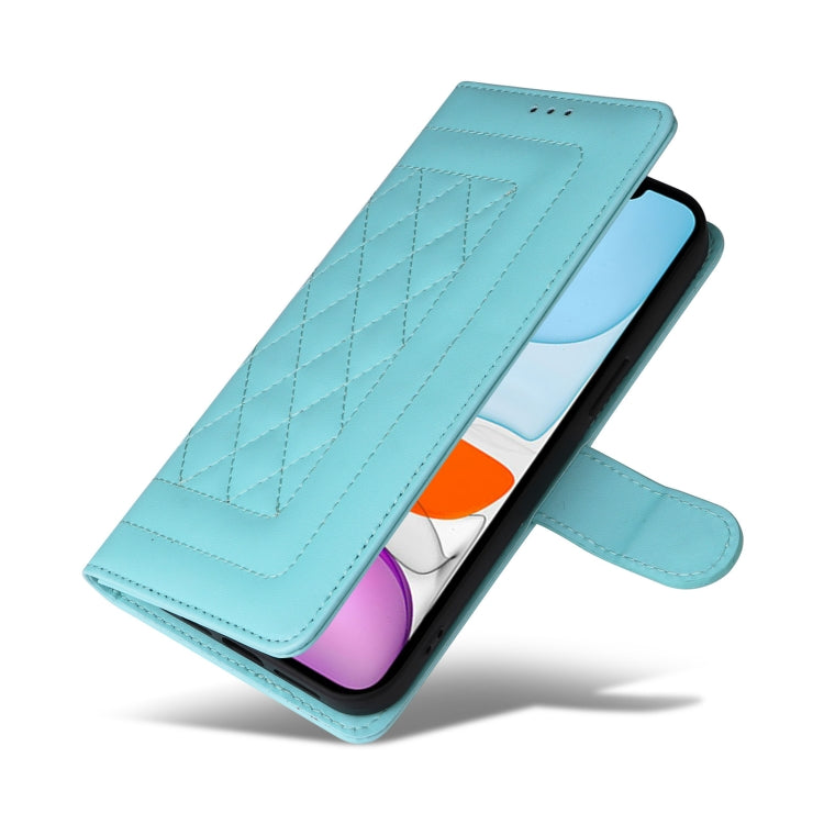 For iPhone 11 Diamond Lattice Leather Flip Phone Case