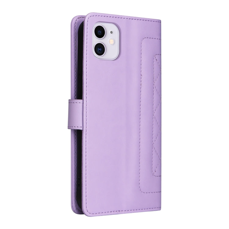 For iPhone 11 Diamond Lattice Leather Flip Phone Case