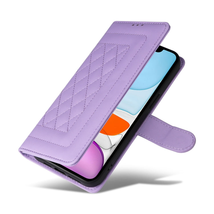 For iPhone 11 Diamond Lattice Leather Flip Phone Case