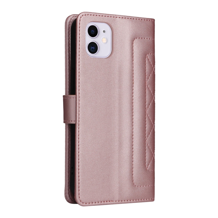 For iPhone 11 Diamond Lattice Leather Flip Phone Case