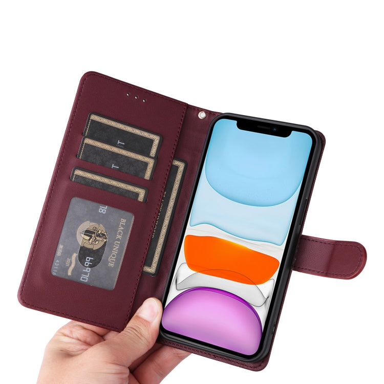 For iPhone 11 Diamond Lattice Leather Flip Phone Case