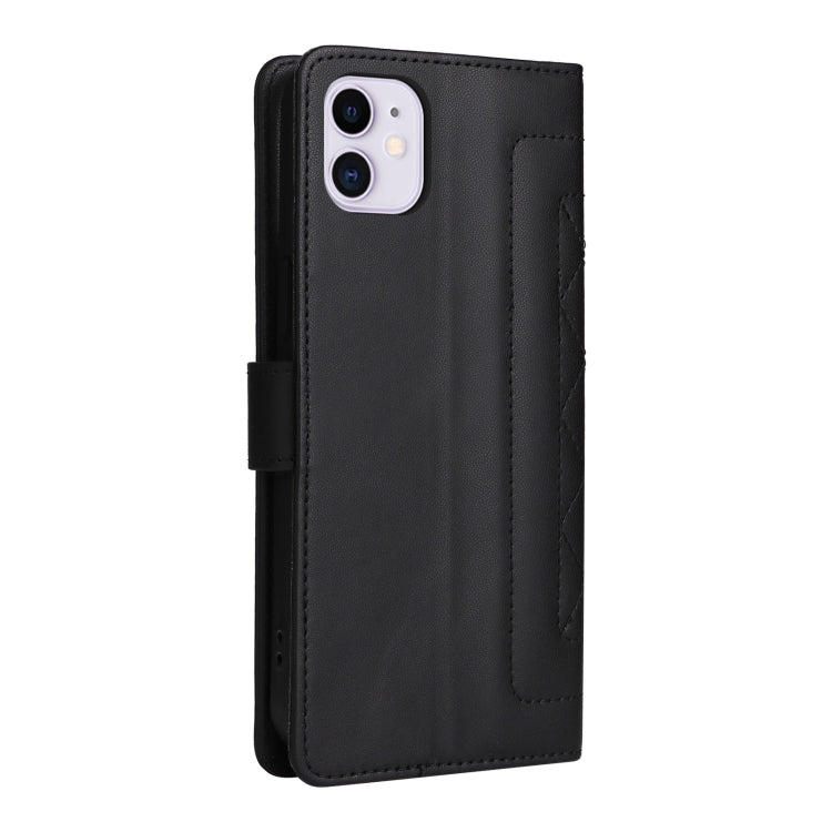 For iPhone 11 Diamond Lattice Leather Flip Phone Case
