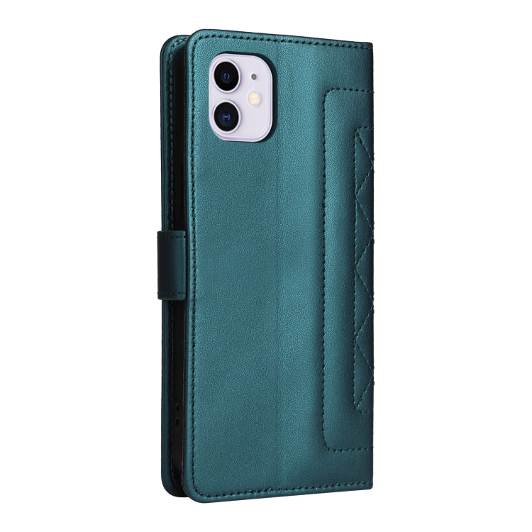For iPhone 11 Diamond Lattice Leather Flip Phone Case