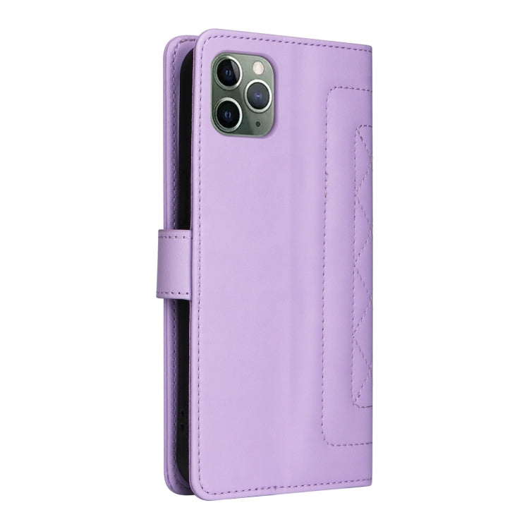 For iPhone 11 Pro Diamond Lattice Leather Flip Phone Case