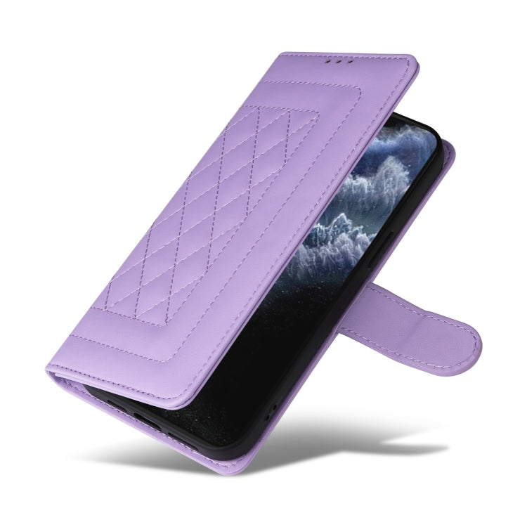 For iPhone 11 Pro Max Diamond Lattice Leather Flip Phone Case